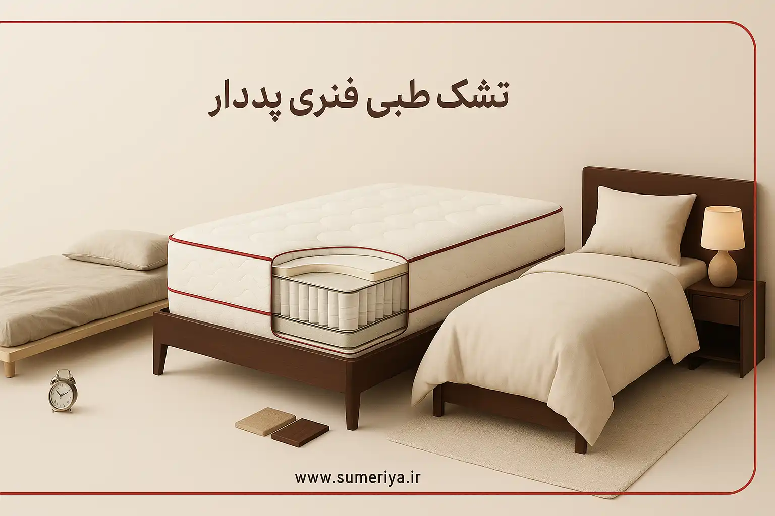 تشک طبی فنری پددار